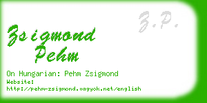 zsigmond pehm business card